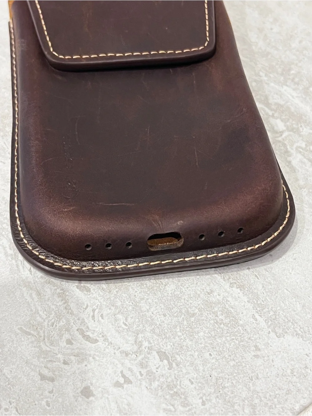 Leather Phone Pouch Case - Brown